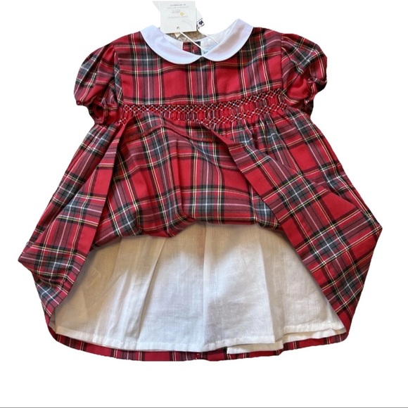 Tutto Piccolo Smocked Plaid Dress Red Girl’s 24 Months 2T Collared Holiday Party - Picture 11 of 16